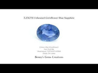 Premium loose 3.23CTS unheated cornflower blue sapphire, ideal for fine jewelry