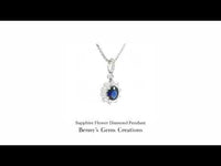 Sapphire Flower Diamond Pendant with vibrant blue gemstone centerpiece and sparkling accents in a floral-inspired design