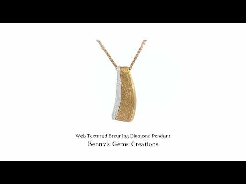 Breuning diamond pendant with web-textured design, featuring sparkling diamonds set in fine metal for a modern and elegant look.