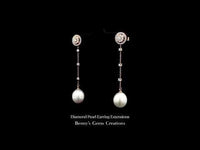 Diamond Pearl Earring Extensions with sparkling diamond accents in elegant drop design