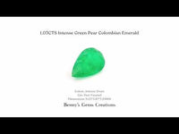 1.03CTS Intense Green Pear Colombian Emerald vivid intense green, natural fine quality gemstone
