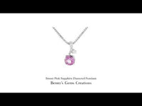 Sweet Pink Sapphire Diamond Pendant in white gold with delicate sparkling accents