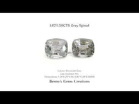 1.67/1.59CTS Grey Spinel matching pair for fine jewelry