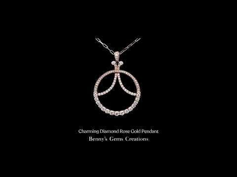 Charming Diamond Rose Gold Pendant featuring brilliant cut diamonds, for fine jewelry and timeless elegant design