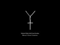 Minimal White Gold Cross Pendant with sleek, modern design in a timeless minimalist style