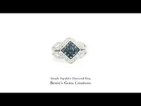 Simple Sapphire Diamond Ring with deep blue sapphire and sparkling diamond accents, in refined and elegant look