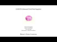 2.03cts unheated vivid pink sapphire - Benny's Gems Creations
