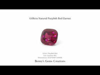 4.68cts natural purplish red garnet loose stone, ideal for custom rings or pendants