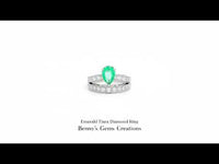 Emerald Tiara Diamond Ring featuring brilliant-cut accent diamonds, elegant and timeless