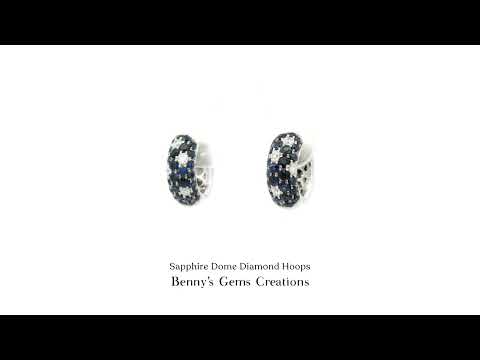 Sapphire Dome Diamond Hoops