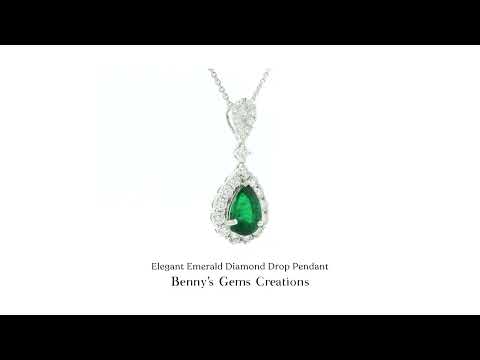 Elegant Emerald Diamond Drop Pendant