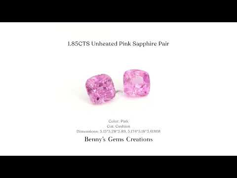 Natural 1.85 Carat Unheated Pink Sapphire Pair for Fine Jewelry