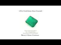 1.37CT Vivid Green Muzo Emerald – natural emerald with rich green color and brilliant clarity.