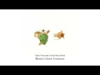 Little Tsavorite Turtle Star Studs