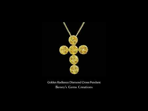 Golden Radiance Diamond Cross Pendant polished in in yellow gold with sparkling diamonds