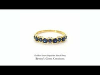 Golden Azure Sapphire Stack Ring with deep blue sapphires in yellow gold