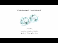 4.09CTS Sky Blue Aquamarine Pair -Benny's Gems Creations
