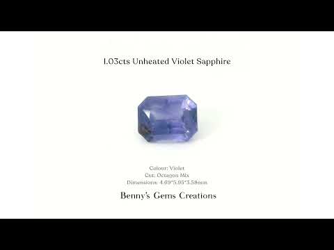 1.03cts Unheated Violet Sapphire - Benny's Gems Creations

