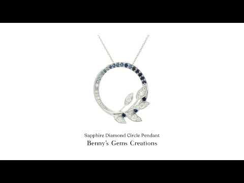 Sapphire Diamond Circle Pendant