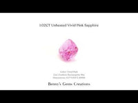 1.02CT Unheated Vivid Pink Sapphire – natural gemstone with intense pink hue and brilliant sparkle.