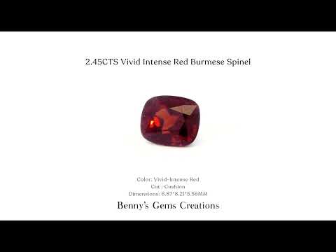 2.45CTS Vivid Intense Red Burmese Spinel