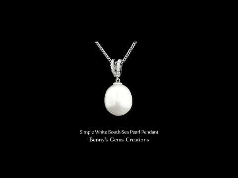Simple White South Sea Pearl Pendant with timeless design in elegant and fine white gold setting
