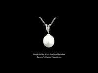 Simple White South Sea Pearl Pendant with timeless design in elegant and fine white gold setting