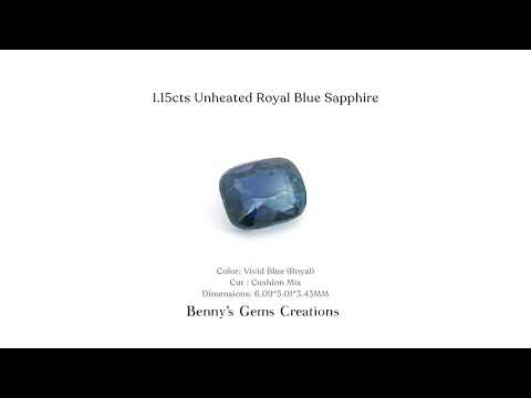 1.15ct unheated royal blue sapphire with vivid deep color, untreated for authentic brilliance