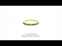 Tsavorite Stack Ring with vibrant green gemstones and minimalist stacking design in yellow gold setting