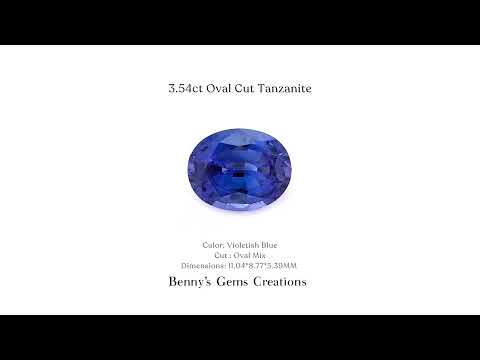 Oval cut 3.54cts Tanzanite featuring rich blue-violet tones, ideal for custom pieces.