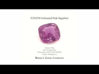 video of 3.07cts unheated pink sapphire
