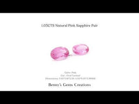1.03 carats natural pink sapphire pair with vibrant pink hue, perfectly matched gemstones for fine jewelry or custom designs