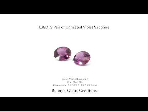 1.38CTS Pair of Unheated Violet Sapphire