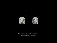 Dainty Baguette Cluster Diamond Earrings