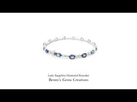 Lady Sapphire Diamond Bracelet featuring elegant blue sapphires and sparkling diamonds set in a refined gold design.