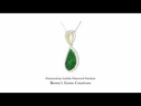 Harmonious Jadeite Diamond Pendant featuring vibrant green jade framed with shimmering diamonds in white gold
