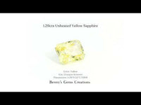 1.29 carat unheated yellow sapphire with natural golden-yellow hue and clean clarity, precision-cut gemstone perfect for elegant jewelry.