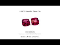 4.43CTS Rhodolite Garnet Pair with deep red-pink color for custom jewelry designs