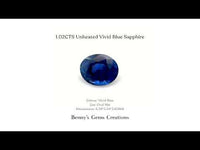 1.02CTS Unheated Vivid Blue Sapphire