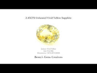 2.45CTS Unheated Vivid Yellow Sapphire