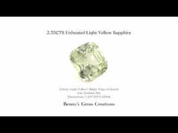 2.35CTS Unheated Light Yellow Sapphire - Benny's Gems Creations
