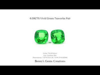 4.09CTS vivid green tsavorite garnet pair showcasing brilliant sparkle and rich color
