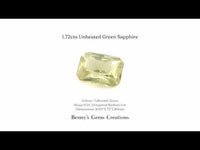 1.72cts Unheated Green Sapphire - Benny's Gems Creations
