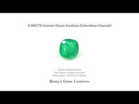 video of 0.86cts intense green colombian emerald
