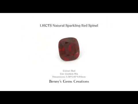 1.16CTS Natural Sparkling Red Spinel - Benny's Gems Creations
