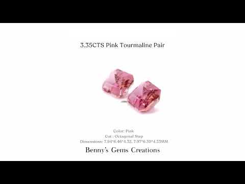 3.35cts Pink Tourmaline Pair with vibrant pink color for Rings or Pendants