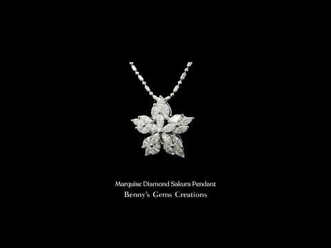 Marquise Diamond Sakura Pendant