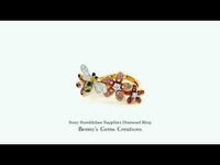 Busy Bumblebee Sapphire Diamond Ring featuring a playful bee design with blue sapphire and sparkling diamond accents in a fine gold setting, whimsical nature-inspired jewelry piece