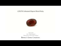 1.25CTS Unheated Pigeon Blood Ruby - Benny's Gems Creations
