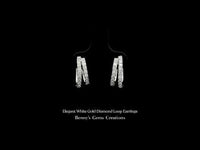 Elegant White Gold Diamond Loop Earrings with sparkling round-cut diamonds and modern hoop design